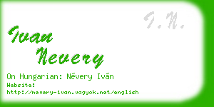 ivan nevery business card